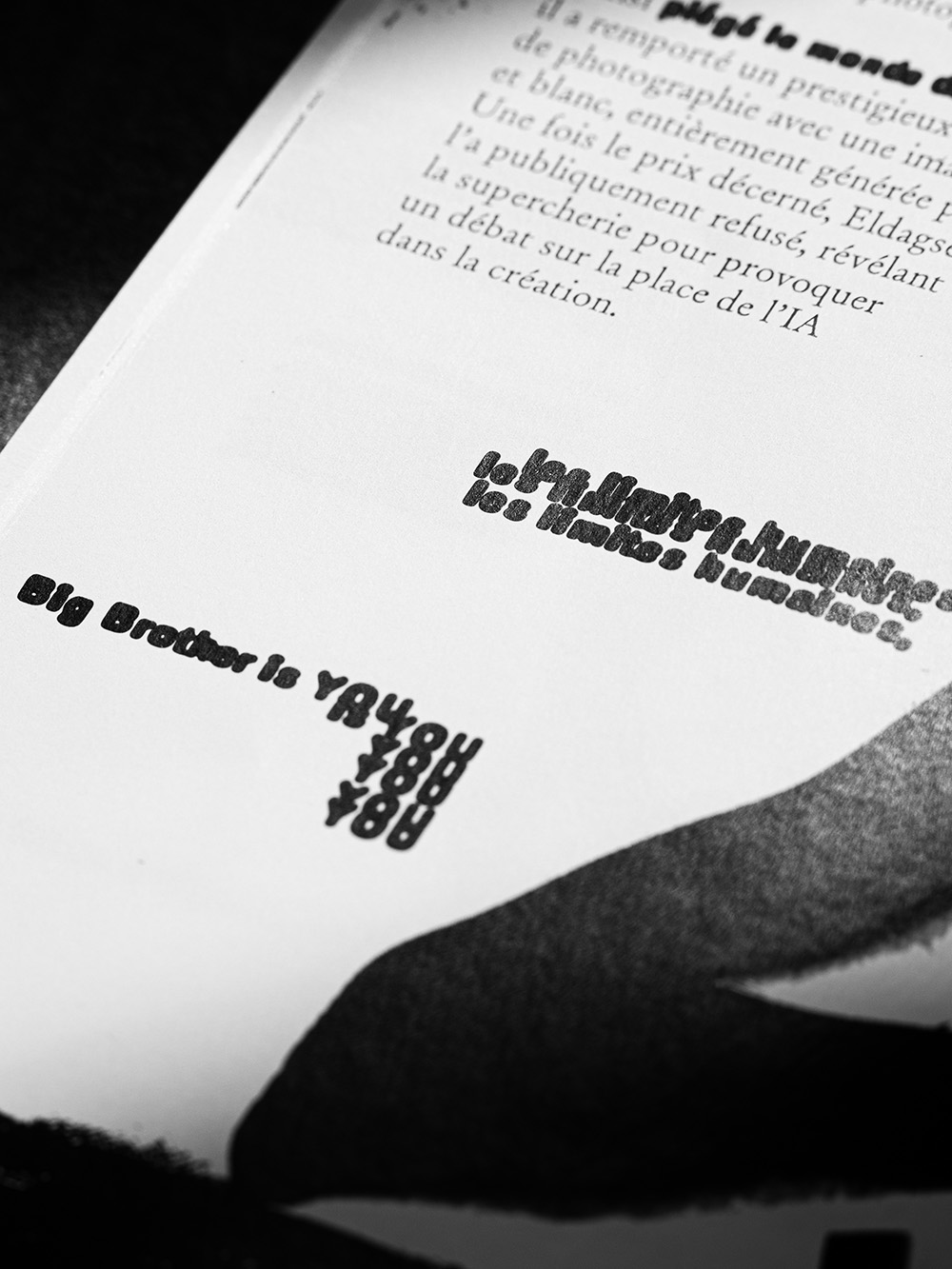 Le Paradoxe du progrès — titre en deux typographies opposées