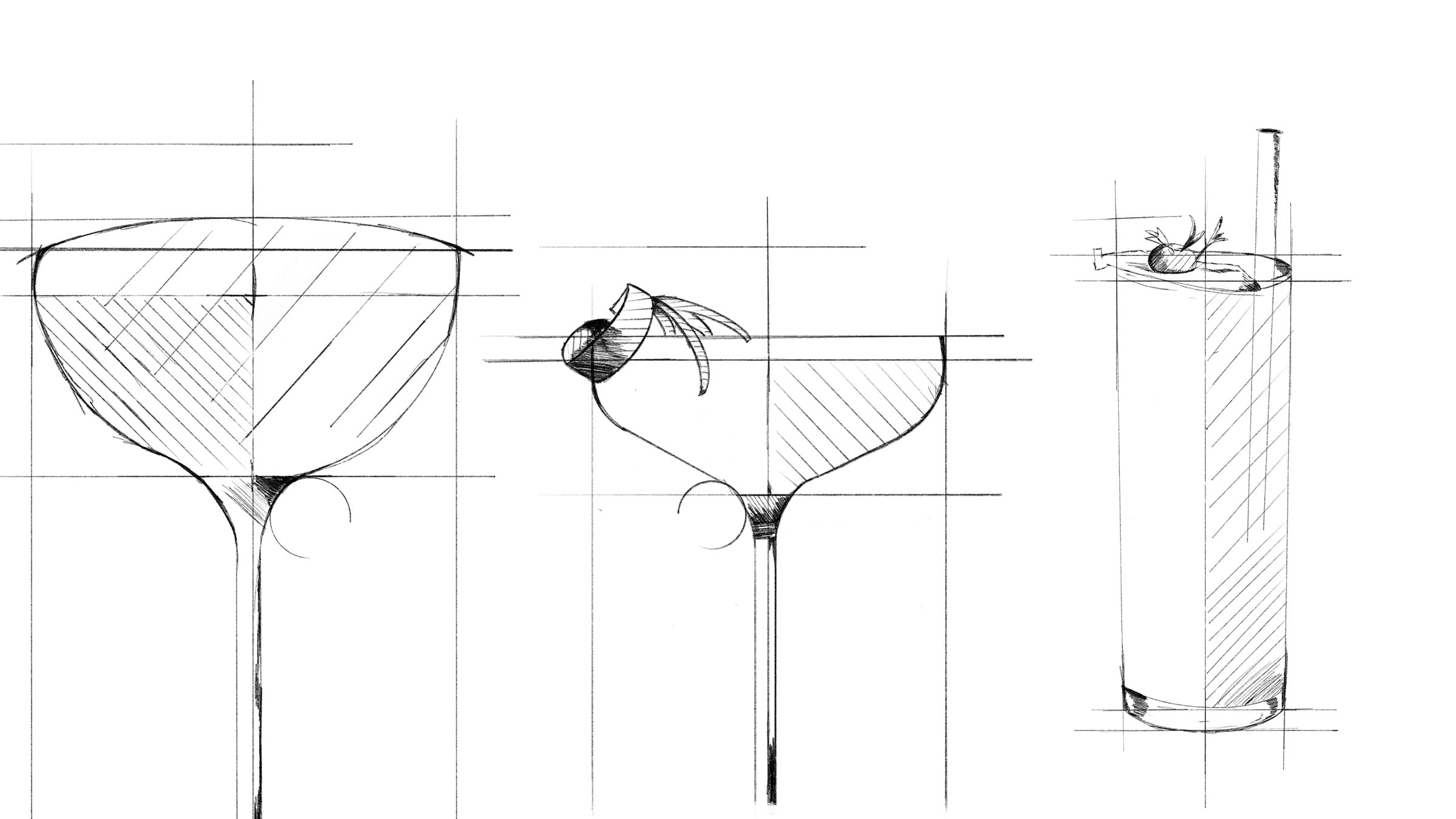 Croquis techniques cocktails Arch'ocktail